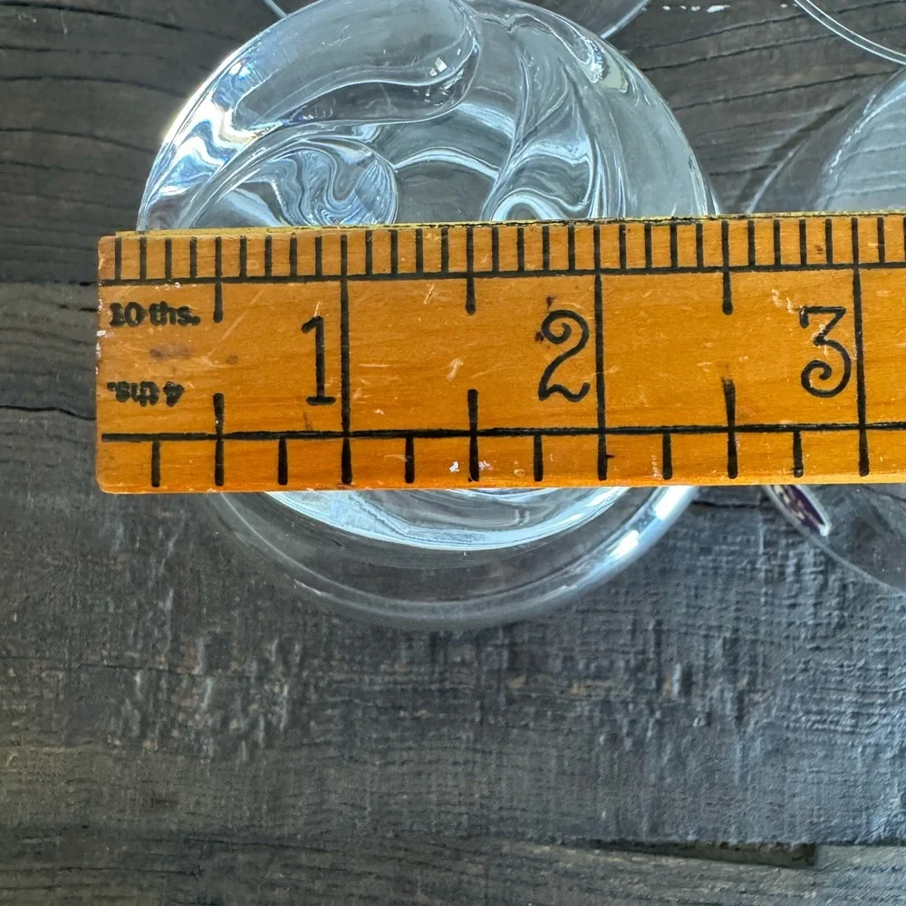 Aderia Glass Clear Footed Glass Desert Bowls Swirl Set of 4 Made in Japan